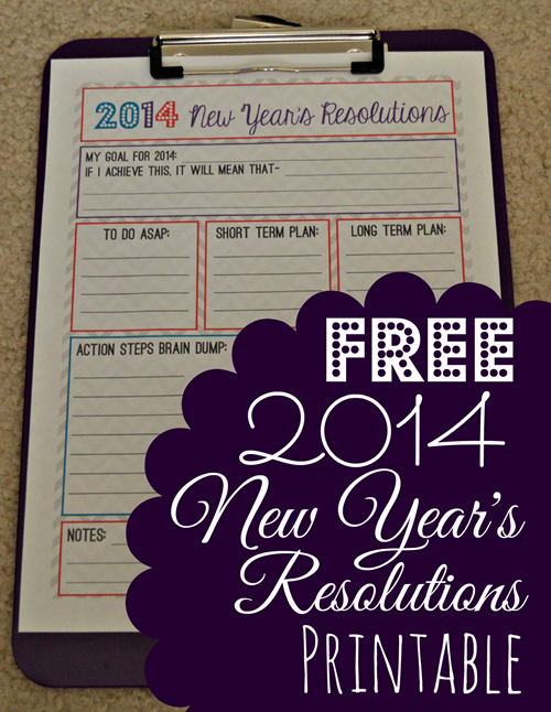 New Years Resolution Printable