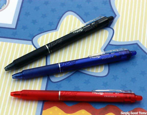 FriXion Red Blue and Black Pens