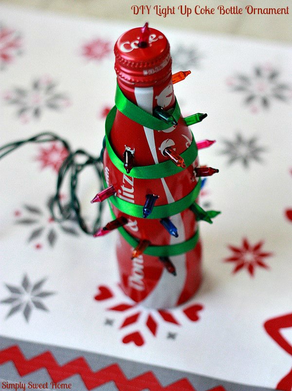 Coca Cola Bottle Ornament with Lights
