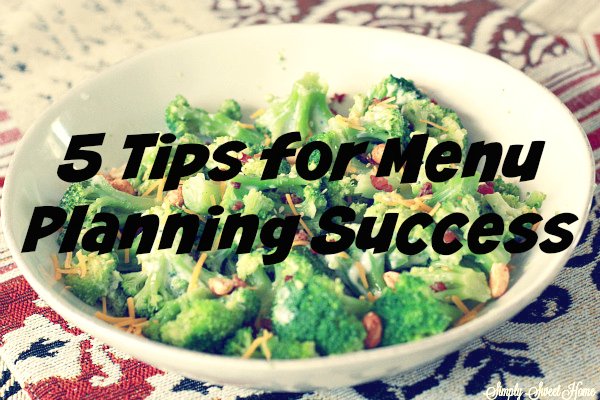 5 Tips Menu for Planning Success