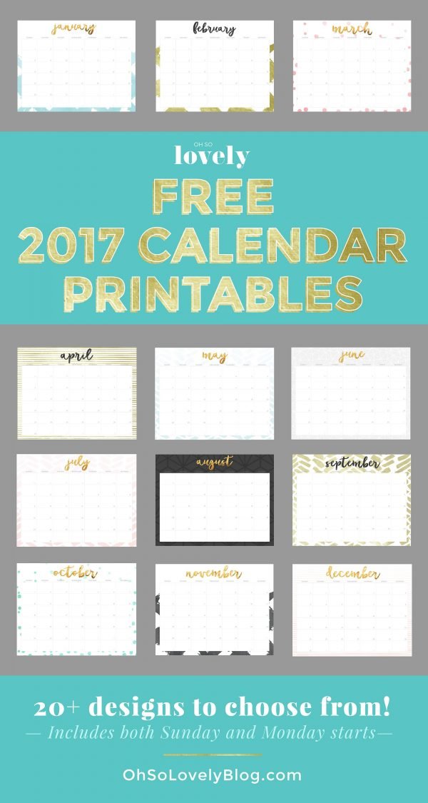 2017 calendars