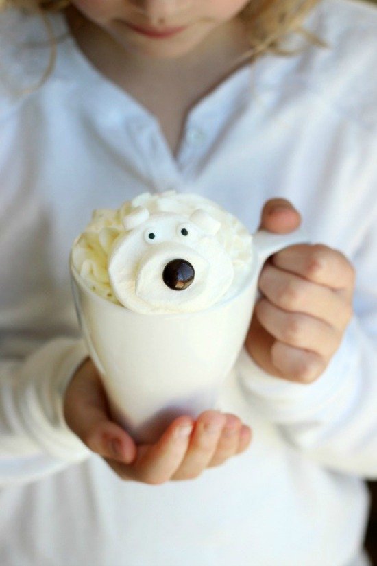 White Hot Chocolate with Polar Bear Marshmallows