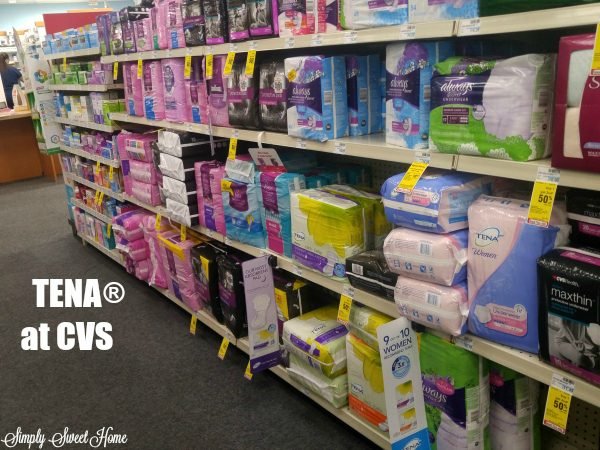 TENA pads at CVS