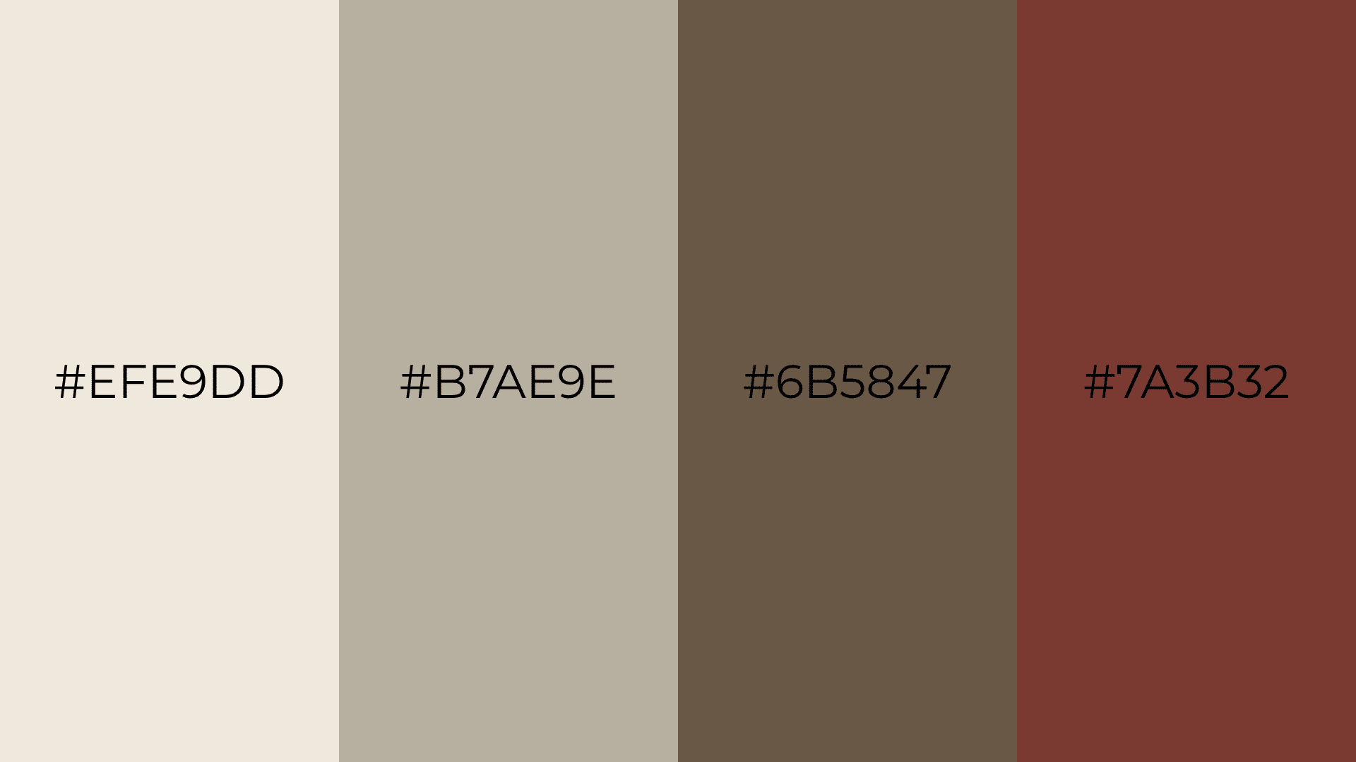 neutral color palette with warm ivory greige weathered brown and brick red paint swatches for rustic homes