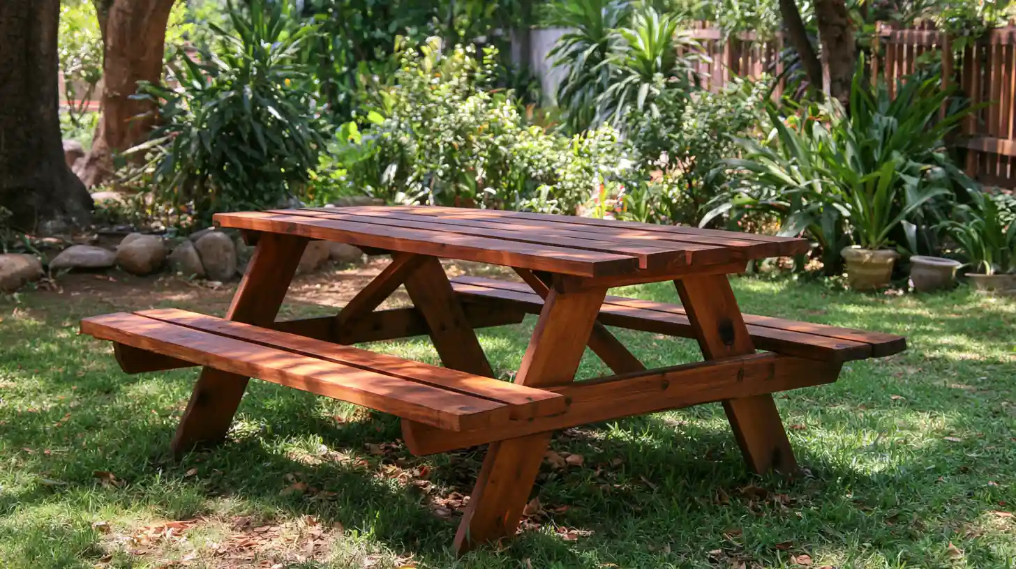 Lightweight portable wooden picnic table designed for easy outdoor use